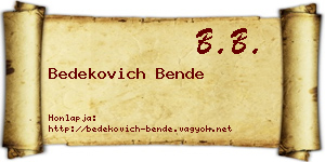 Bedekovich Bende névjegykártya